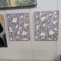 نقاشی اکرولیک برجسته و رنگ روغن