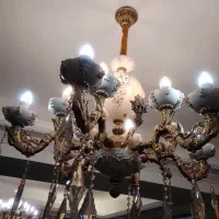 لوستر چینی برنزمدل پانیزدوازده شعله|لوستر و چراغ آویز|تبریز, |دیوار