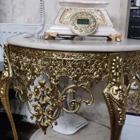 فروش تلفن و میز تلفن برنجی با رنگثابت