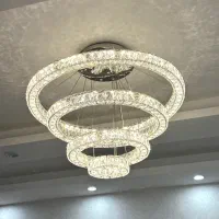 لوستر کریستالی مدرن دایره|لوستر و چراغ آویز|قزوین, |دیوار