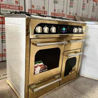 اجاق گاز 5 شعله طرح فر نما استیل طلایی سپری چدن