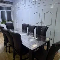 نهارخوری ۸ نفره چوب وچرم