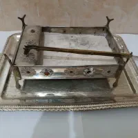 سینی، منقل و انبر برنجی قدیمی