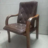 صندلی انتظار چوبی چرمی|مبلمان اداری|اراک, |دیوار