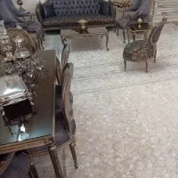 سرویس مبلمان وغذاخوری ست نئوکلاسیک مدل کاجی