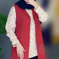 تونیک مانتویی گلدار دوتیکه الیاف