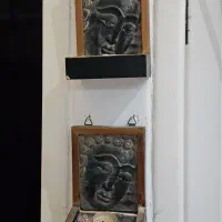 دوعدد جا شمعی چوبی