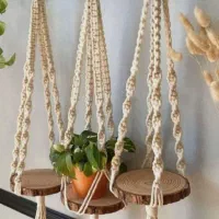 آویز گلدان و گلدان مکرومه