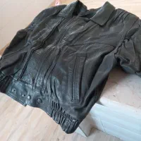 کاپشن اصل چرمی طبیعی مشکی درحد نو|لباس|زنجان, |دیوار