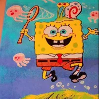 فرش کودک طرح باب اسفنجی تمیز و سالم