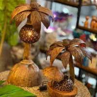 چراغ خواب چوب بامبو و نارگیل