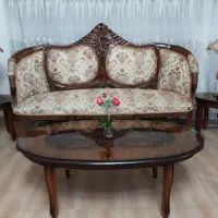 مبل استیل هفت نفره با میز و دو عسلی