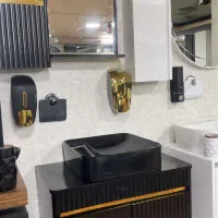 روشویی مشکی با سنگ مشکی مروارید لوکس زیبا