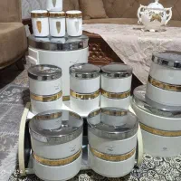 جاه ادویه جا حبوبات کامل سفید طلایی