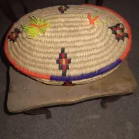 سبد حصیری گلدار صنایع دستی، بافت