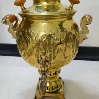 سماور ذغالی توپی قلمزنی برنجی