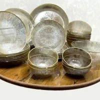 سرویس غذاخوری سولو شامپاینی لب طلا 33پارچه 6نفره