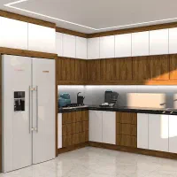 اجرای کابینت با طراح سه بعدی .نما تیوی کاغذ ماربل
