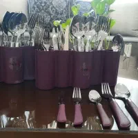 سرویس 60 تایی قاشق چنگال نو برندonix دسته چرمی|ظروف سرو و پذیرایی|رشت, استقامت ۱|دیوار