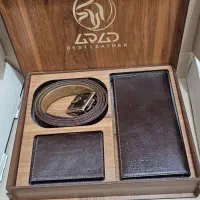 ست کیف و کمربند و جاکارتی چرم