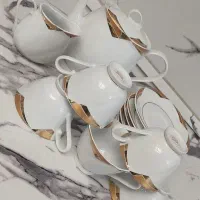 ست سرویس صبحانه خوری چینی لب طلایی