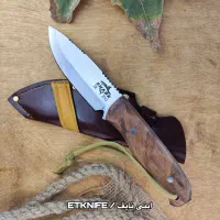 چاقوی شکاری دست‌ساز شارک + غلاف چرمی (زنجان)