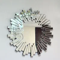 آینه دکوراتیو و دو عدد شمعدان استیل