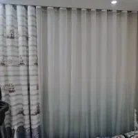 پرده حریر اتاق کودک همراه پنل (پانچ شده )