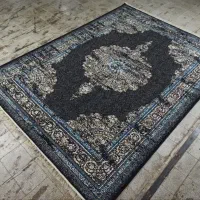 فرش  ماشینی زمینه سرمه ای دلارام