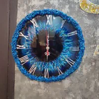 ساعت دیواری رزینی آبی