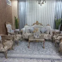 مبل و میز ناهار خوری ۶ نفره چوب گردو اصل کلاسیک
