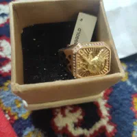 انگشتر طلای مردانه با طرح فاخر شیر و خورشید