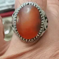 انگشتر دست ساز عقیق کهنه تراش داریمنی