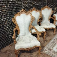 مبل کلاسیک 9نفره نونو چوب گردو مخصوص جهزیه عروس|مبلمان خانگی و میز عسلی|اصفهان, رهنان|دیوار