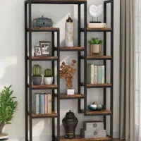 کتابخونه شلف طبقه چوب و فلز شلف مربعی