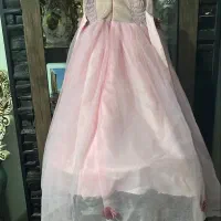 لباس دخترانه مجلسی صورتی فنردار|کفش و لباس بچه|اسلام‌شهر, شهرک قائمیه|دیوار
