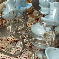 لوستر رنگ آبی ۸ شاخه|لوستر و چراغ آویز|مشهد, شهید فرامرز عباسی|دیوار