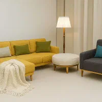 مبل خردلی مدل ال تینا شش نفره قابل سفارش نفرات