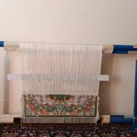 دار قالی با فرش نیمه کار پادری|فرش|کرمانشاه, |دیوار