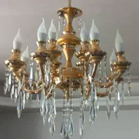 لوستر طلایی ۱۲ لامپه