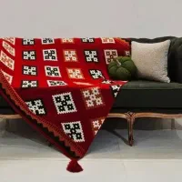 شال و رانر و کوسن مبل بافتنی گلیم سنتی