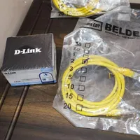 سوییچ شبکه 5 پورت d-link به همراه کابل لن بلدن