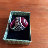 انگشتر یاقوت درشت با رکاب نقره سنگین نو|جواهرات|خمینی‌شهر, |دیوار