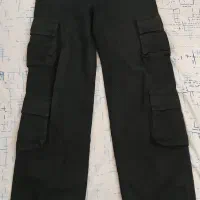 شلوار بگ کارگو ۶‌ جیب پارچه ترک