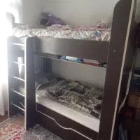 تخت دو طبقه نوجوان کاملا سالم همراه با کتابخانه|تخت و سرویس خواب|تهران, جمال‌زاده|دیوار