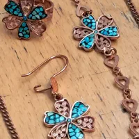 ست بدلیجات مس فیروزه ای اصفهان