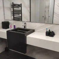 ساخت روشویی ،نصب صفحات کابینت ،نصب ماربل شیت