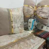روبالشتی و کوسن مخمل طرح سلطنتی|رختخواب، بالش، پتو|مشهد, پنجتن|دیوار