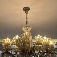 لوستر برنج برنز|لوستر و چراغ آویز|لاهیجان, شیشه گران|دیوار