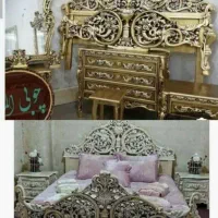 فروش تخت خواب دونفره چوب راش